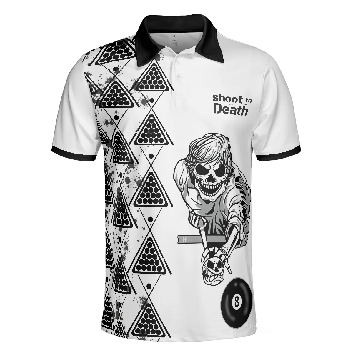 Billiards To Death Burry Me With Billiards Club Polo Shirt, Cool Skull Polo Shirt Design For Billiards Lovers
