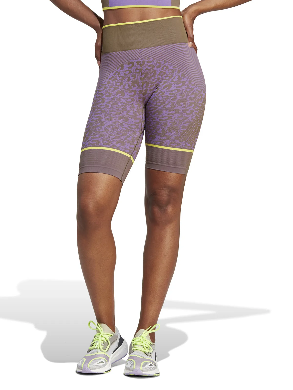 Deep Lilac Leopard Seamless TrueStrength Bike Shorts