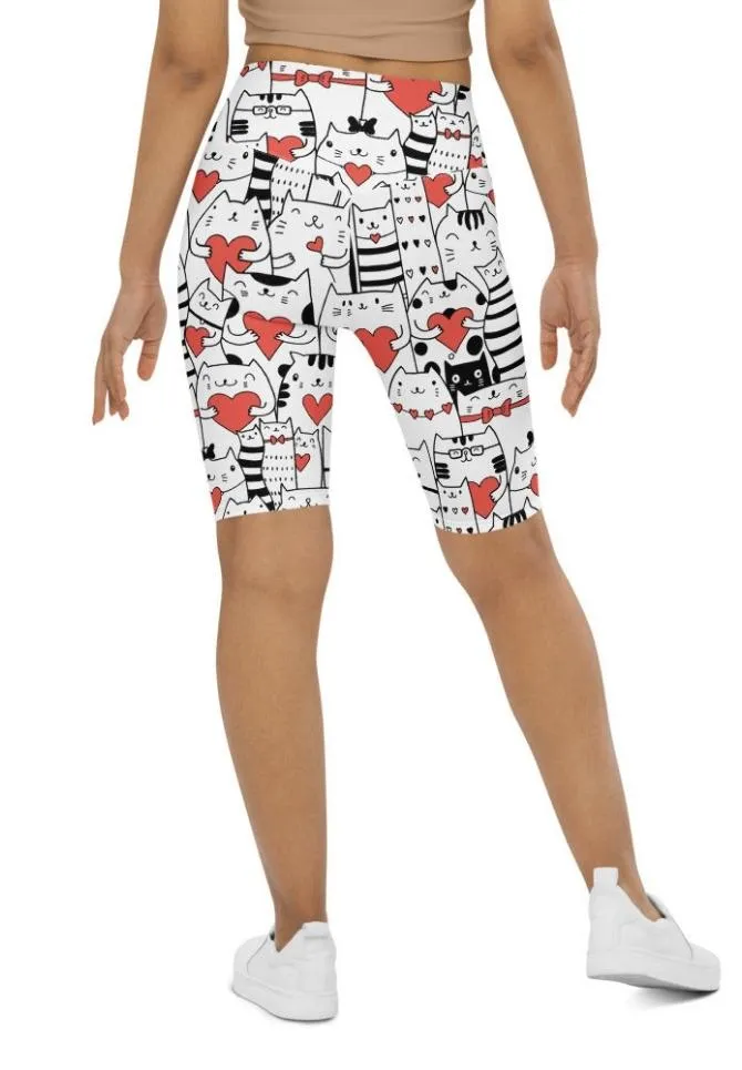 Kitties in Love Biker Shorts