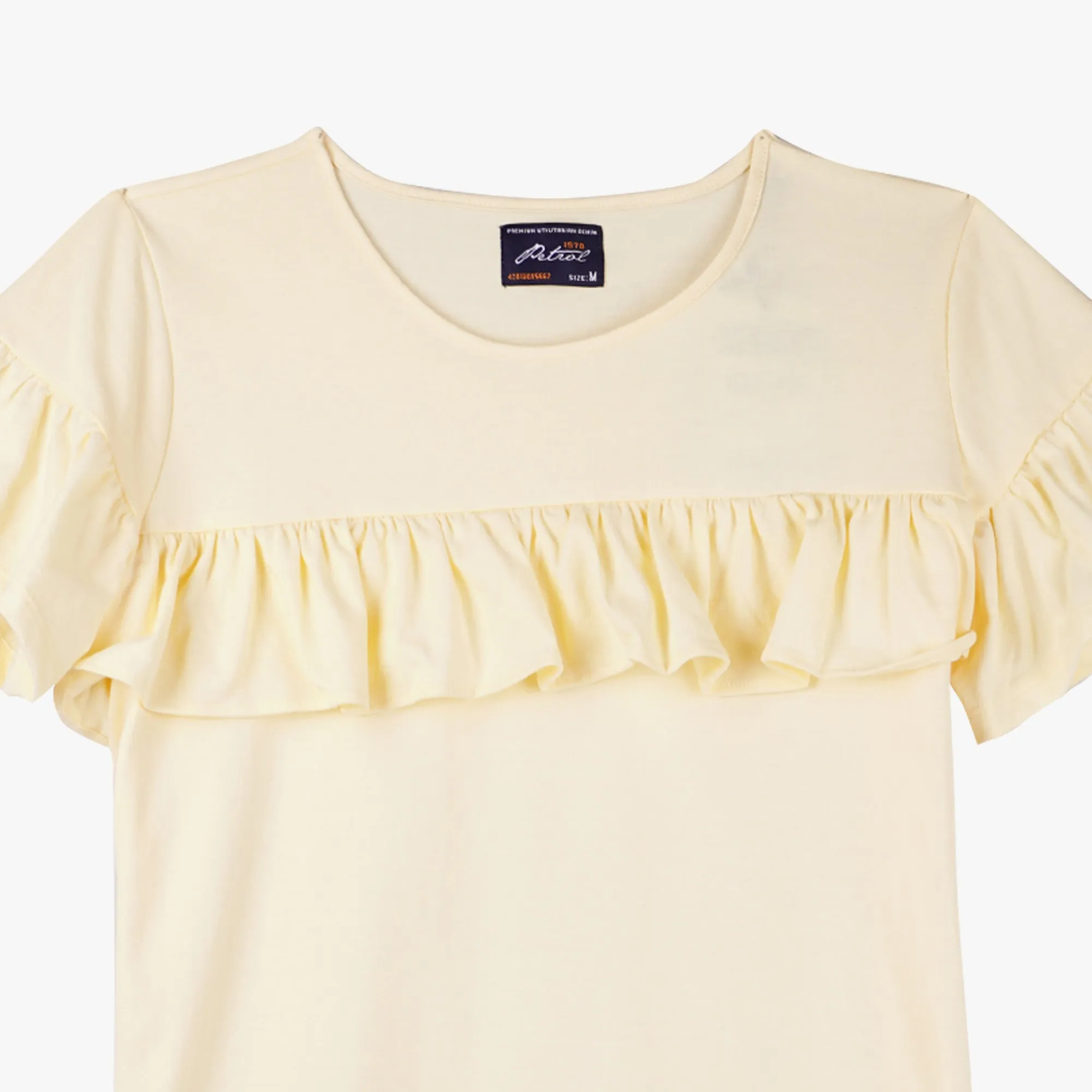 Petrol Ladies Basic Tees Boxy Fitting CVC Jersey Fabric Trendy Fashion Casual Top 156823 (Frost)