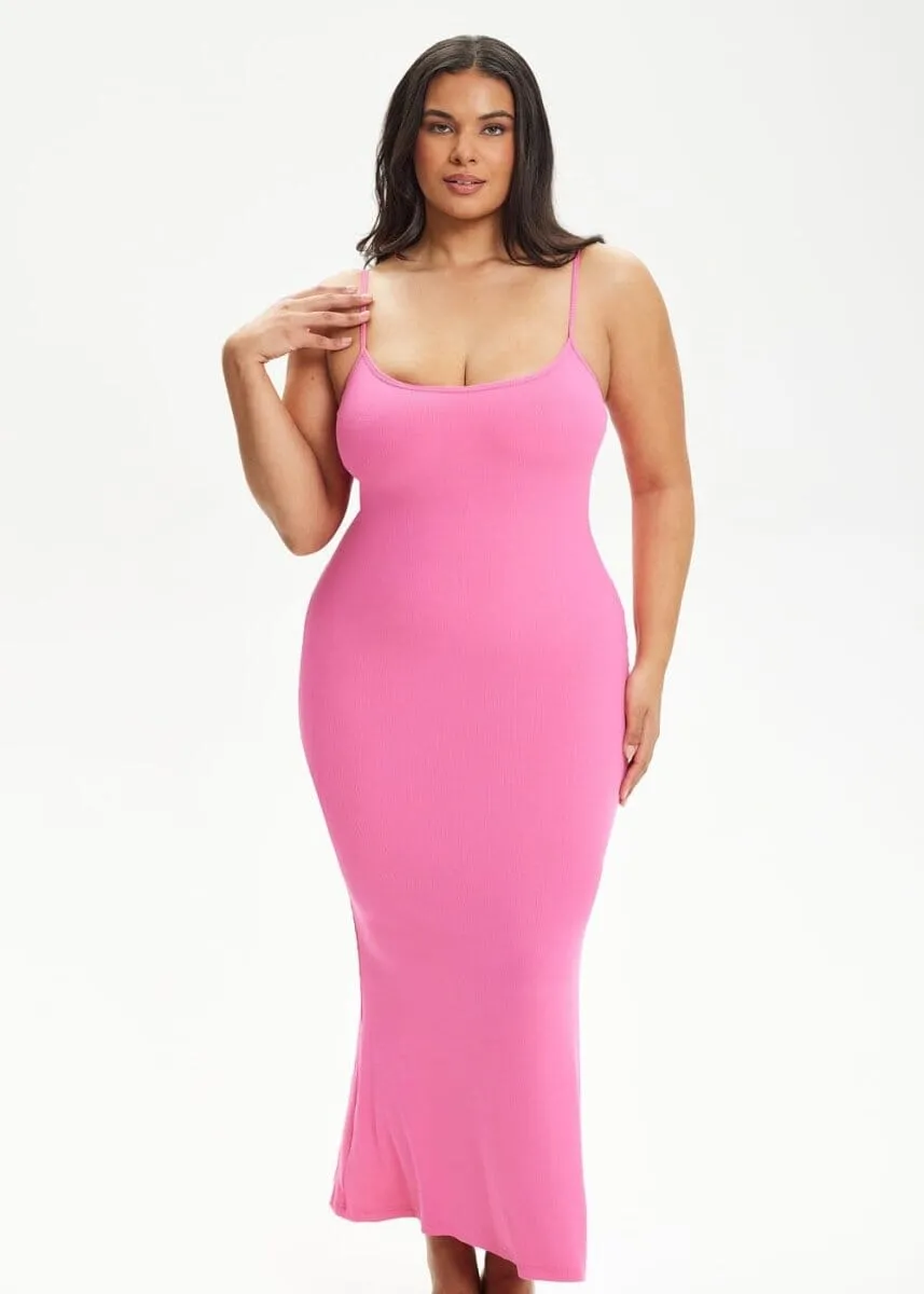SecretSculpt Spaghetti Strap Midi Dress